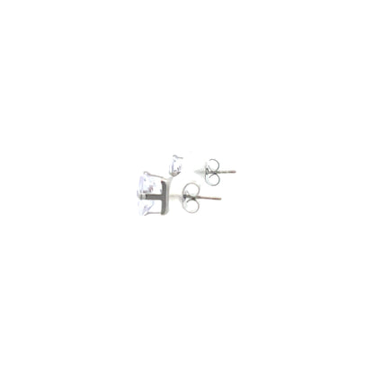 Cubic Zirconia Earrings Square - 8MM