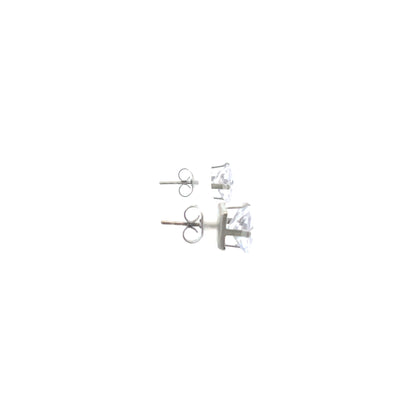Cubic Zirconia Earrings Square - 8MM