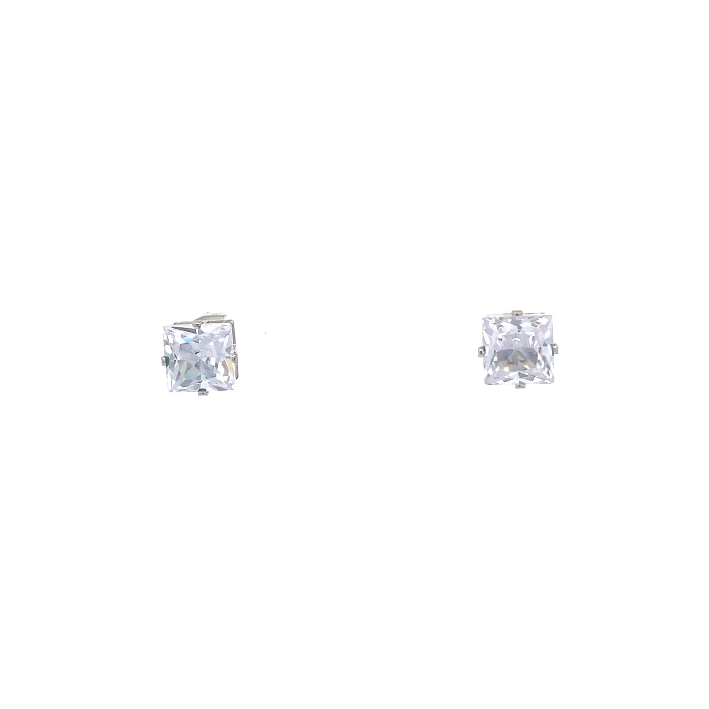 The One Cubic Zirconia Earrings Square - 8MM