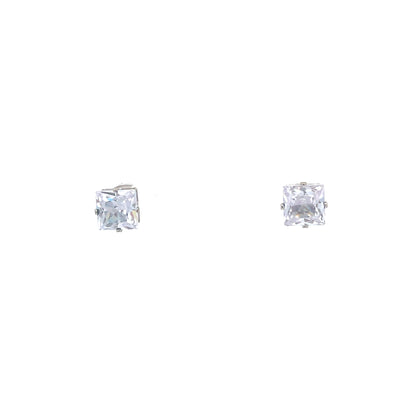 Cubic Zirconia Earrings Square - 8MM