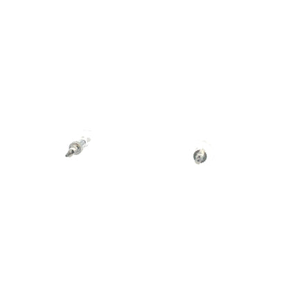Screw Back CZ Round Earrings - 3MM