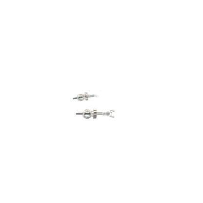 Screw Back CZ Round Earrings - 3MM