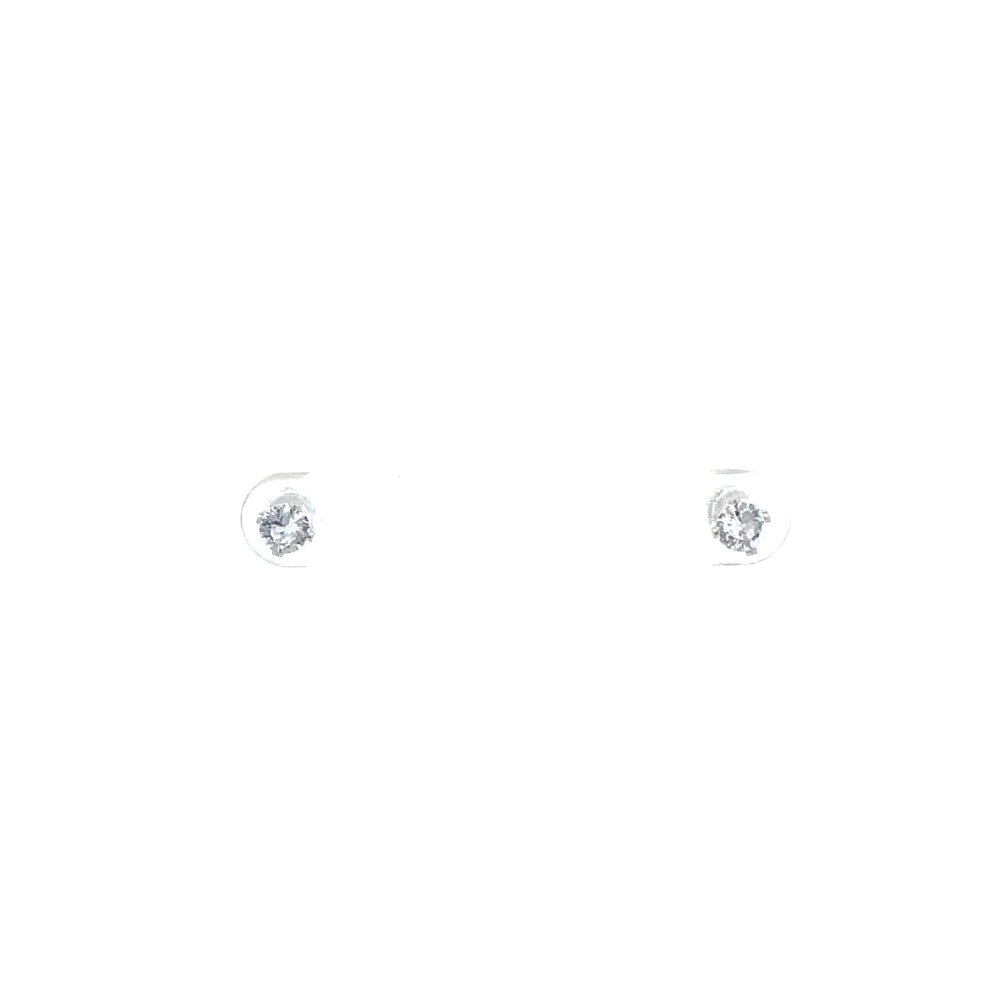 The One Screw Back CZ Round Earrings - 4MM