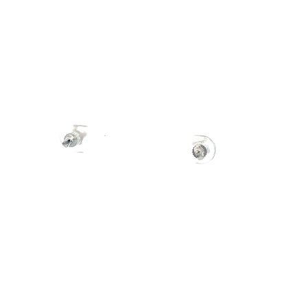 Screw Back CZ Round Earrings - 5MM
