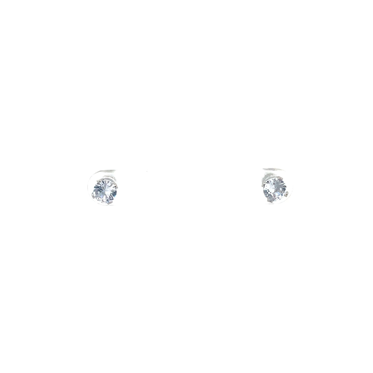 The One Screw Back CZ Round Earrings - 5MM