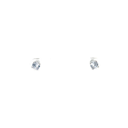 Screw Back CZ Round Earrings - 5MM
