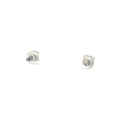 Screw Back CZ Round Earrings - 8MM