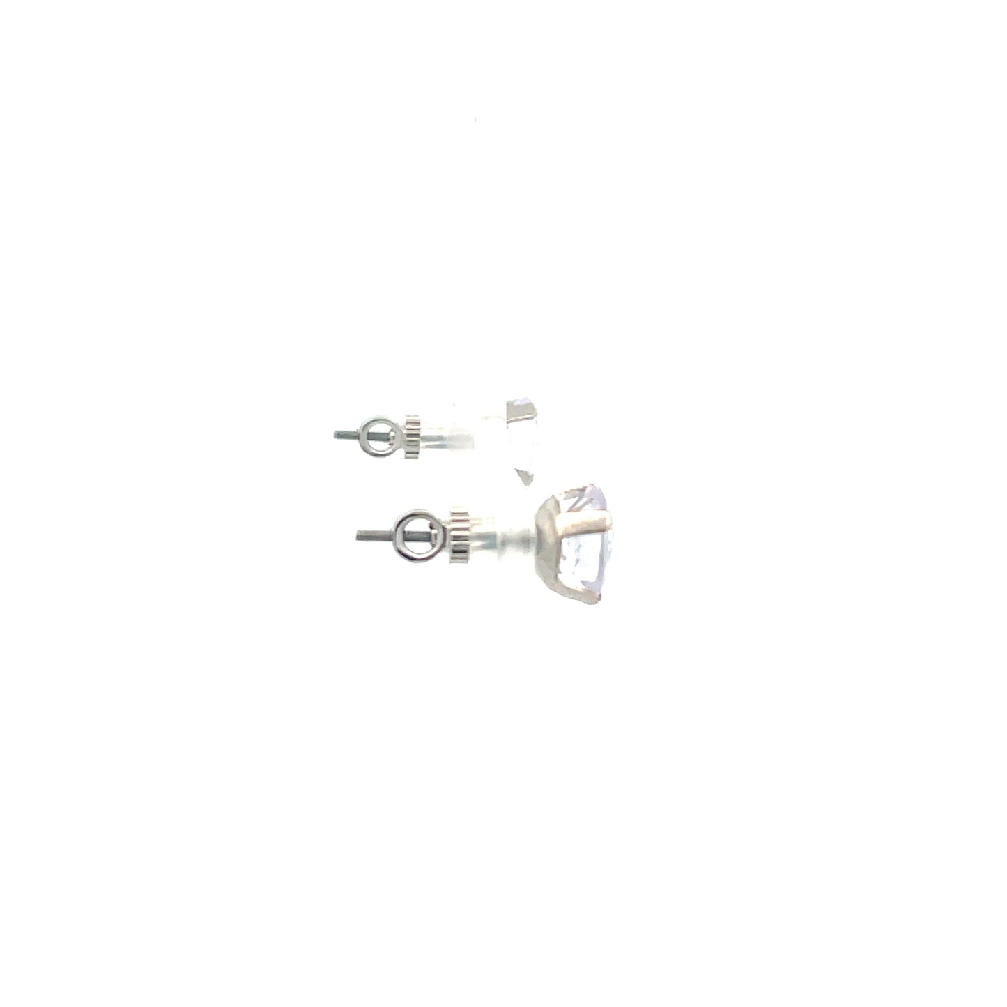 The One Screw Back CZ Round Earrings - 8MM