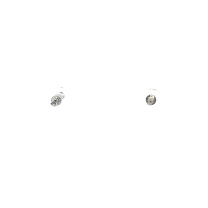 Screw Back CZ Square Earrings - 3MM