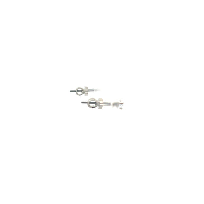 Screw Back CZ Square Earrings - 3MM