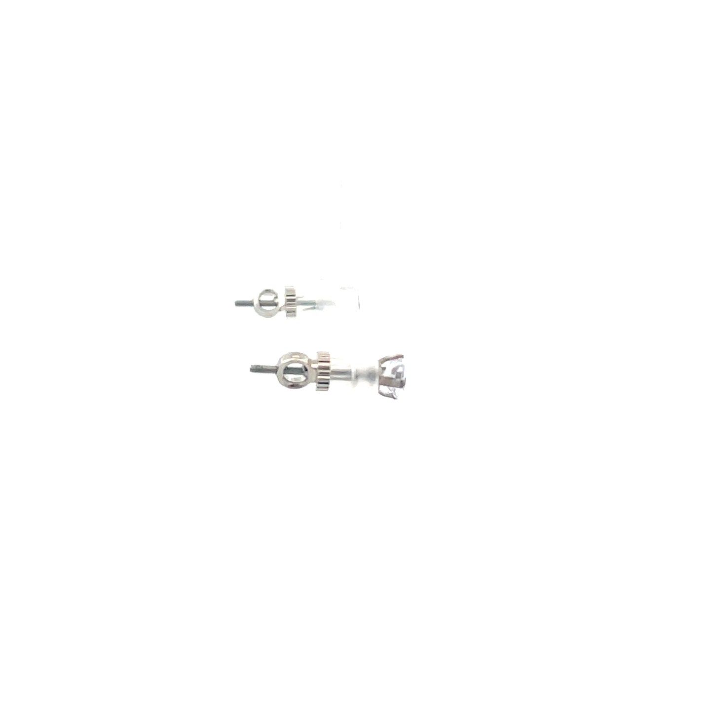 The One Screw Back CZ Square Earrings - 4MM