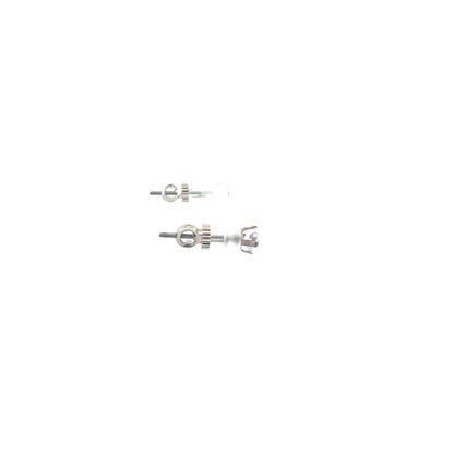 Screw Back CZ Square Earrings - 4MM