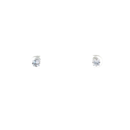 Screw Back CZ Square Earrings - 4MM