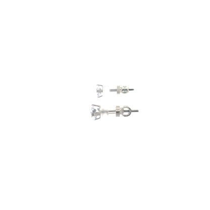 Screw Back CZ Square Earrings - 5MM