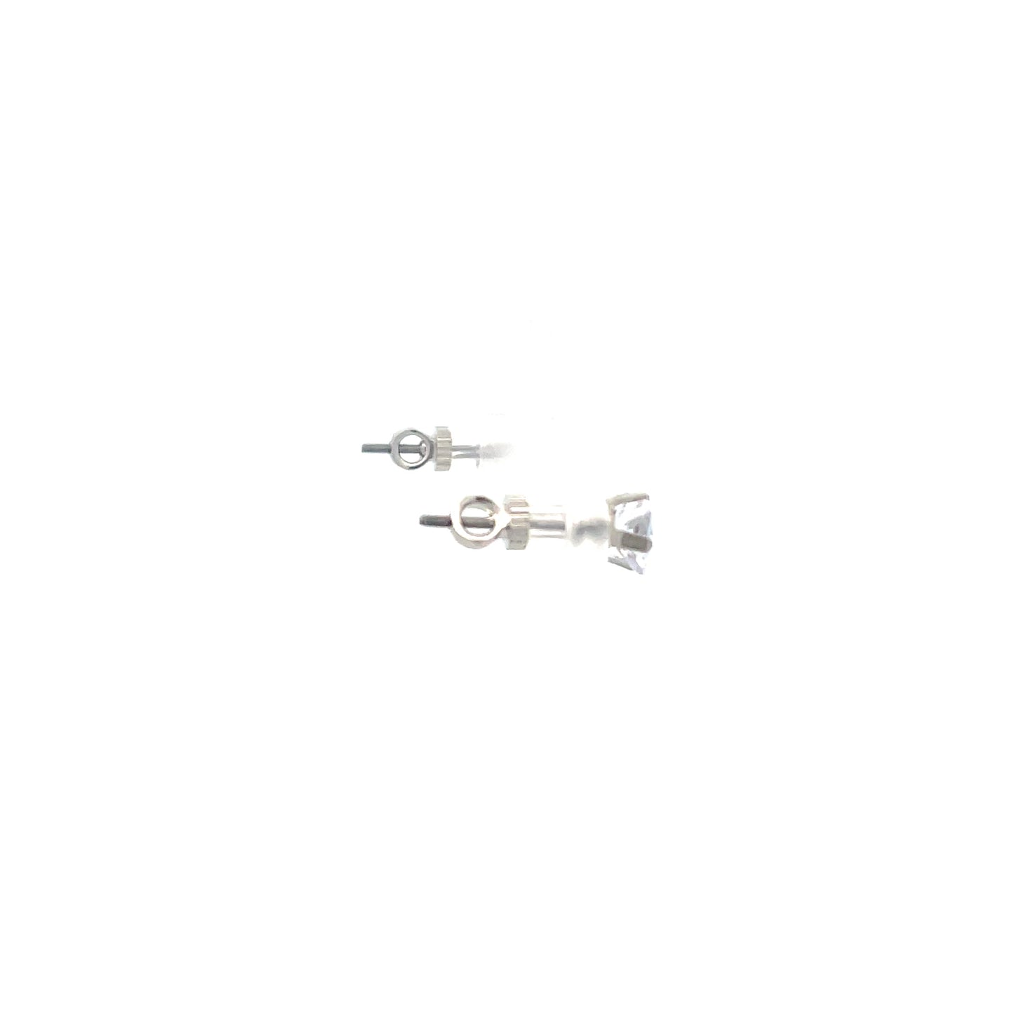 The One Screw Back CZ Square Earrings - 5MM