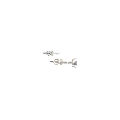 Screw Back CZ Square Earrings - 5MM