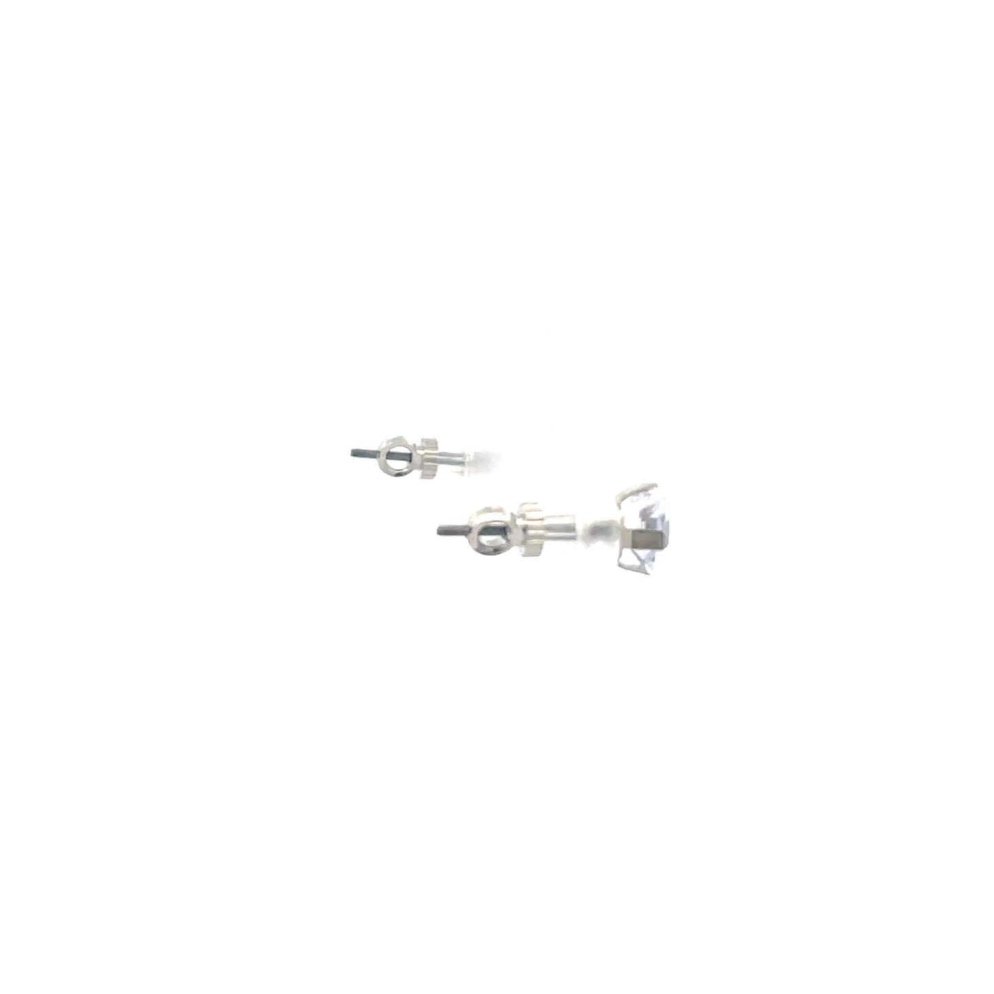 The One Screw Back CZ Square Earrings - 6MM