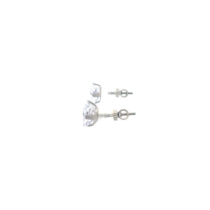 Screw Back CZ Square Earrings - 8MM