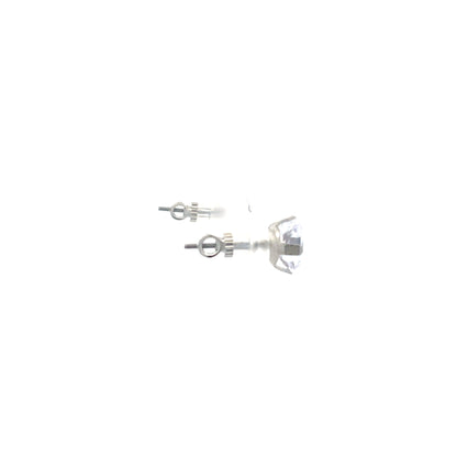 Screw Back CZ Square Earrings - 8MM