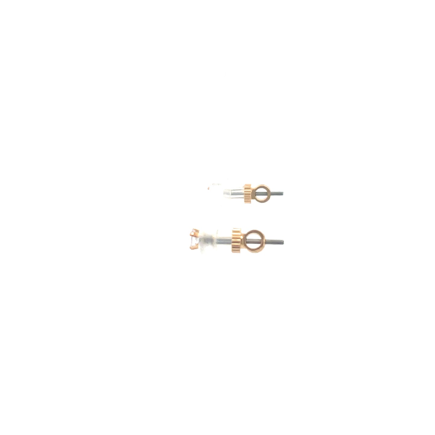 The One Screw Back CZ Round Earrings - 3MM