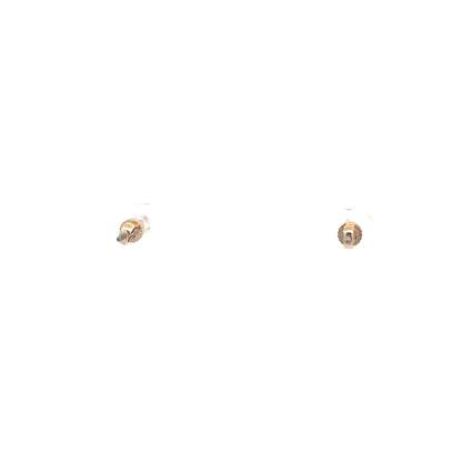 Screw Back CZ Round Earrings - 3MM