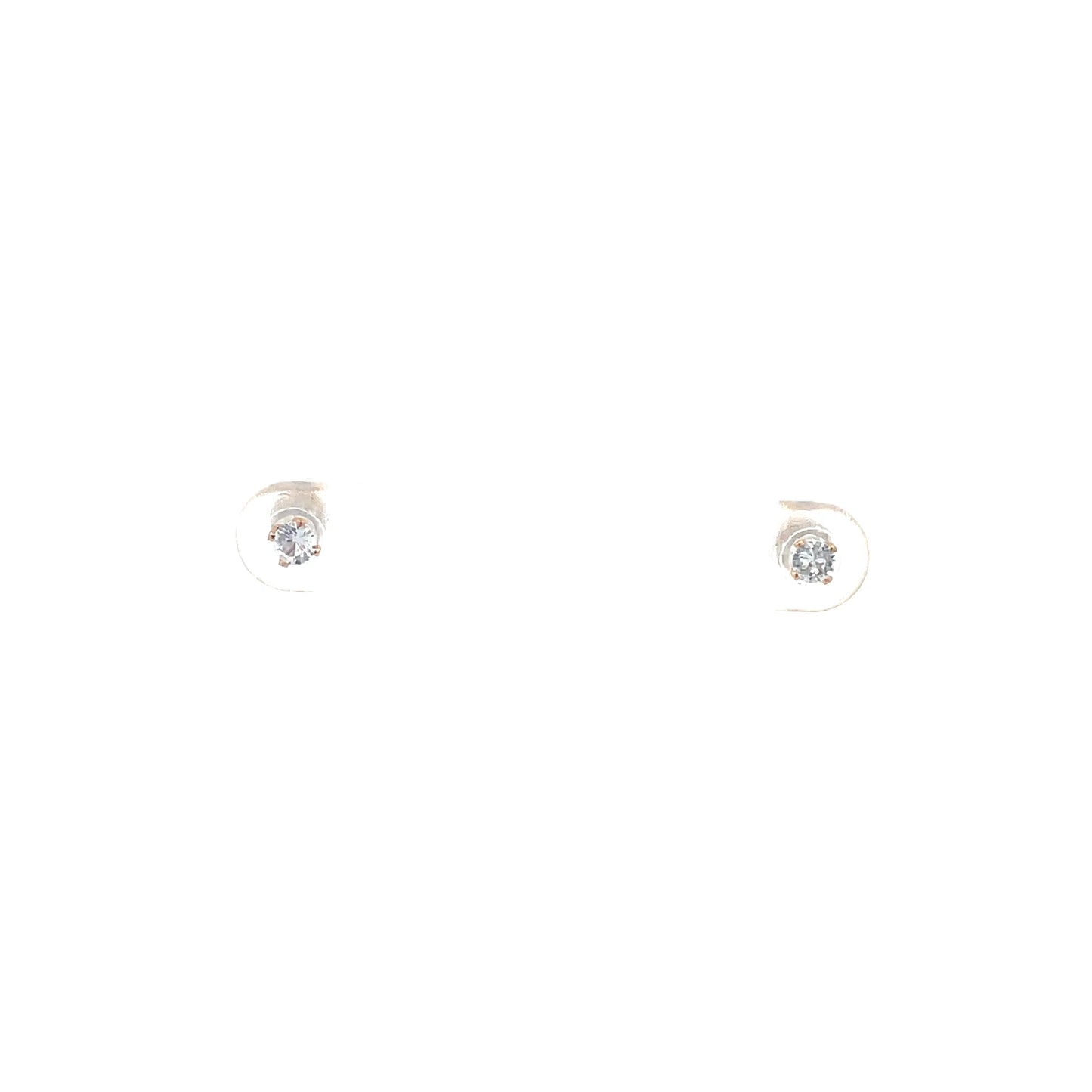 The One Screw Back CZ Round Earrings - 3MM