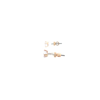 Screw Back CZ Round Earrings - 5MM
