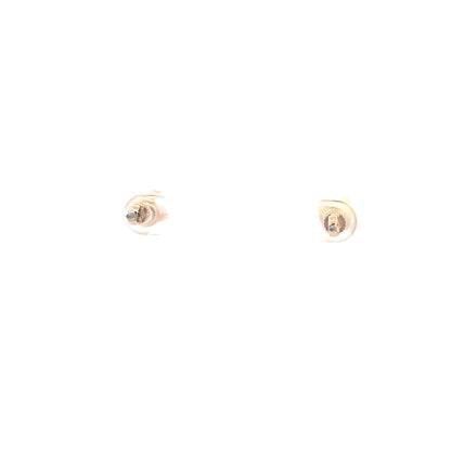 Screw Back CZ Round Earrings - 7MM