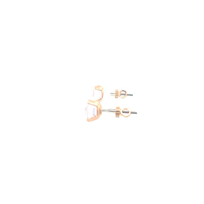 Screw Back CZ Round Earrings - 8MM