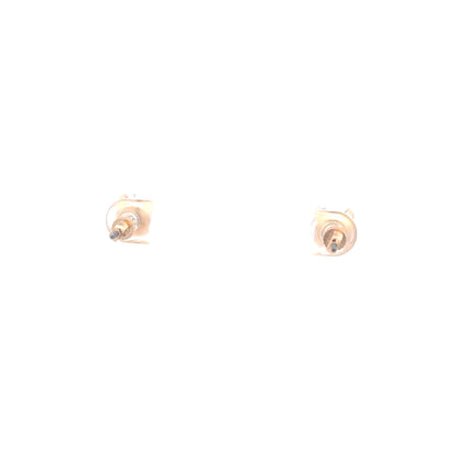 Screw Back CZ Round Earrings - 8MM