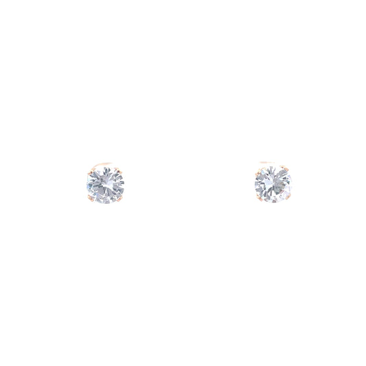 The One Screw Back CZ Round Earrings - 8MM