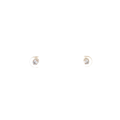 Screw Back CZ Square Earrings - 3MM