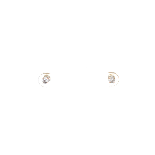 The One Screw Back CZ Square Earrings - 3MM