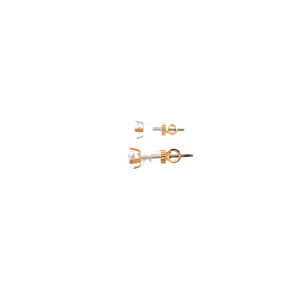 Screw Back CZ Square Earrings - 5MM