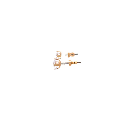 Screw Back CZ Square Earrings - 6MM
