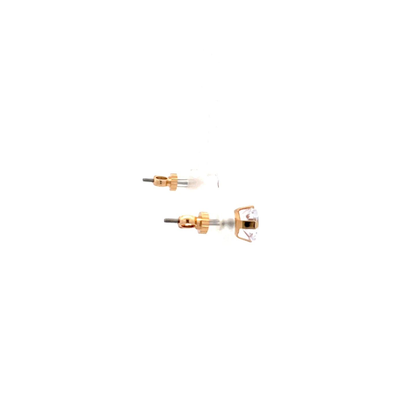 The One Screw Back CZ Square Earrings - 6MM