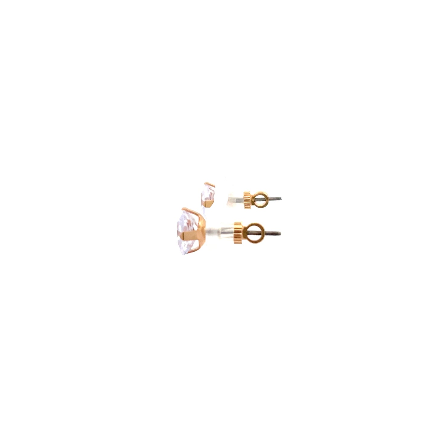 The One Screw Back CZ Square Earrings - 7MM