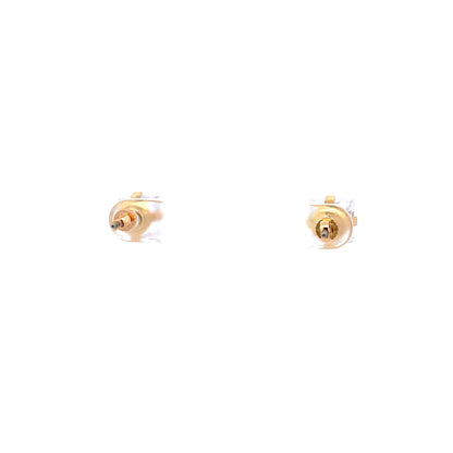 Screw Back CZ Square Earrings - 8MM