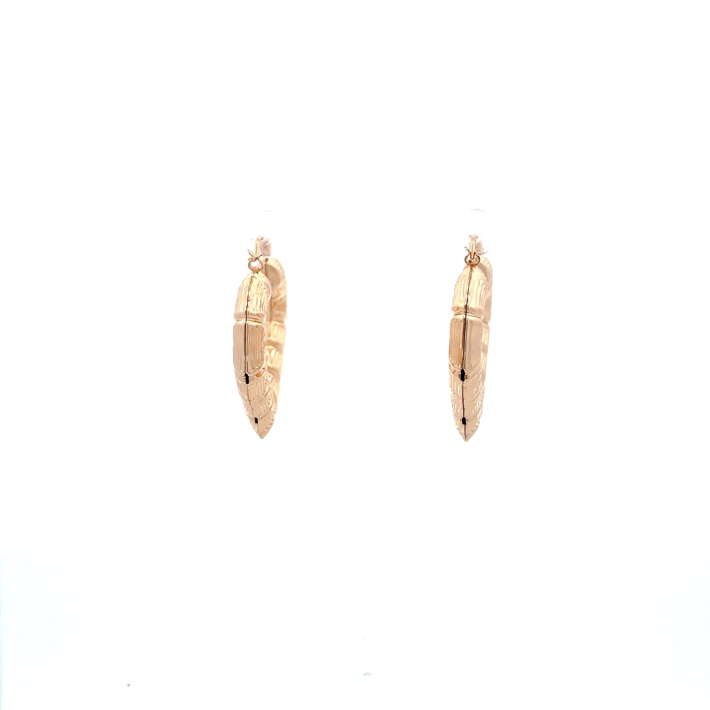 Bamboo Heart Gold Earrings - 01