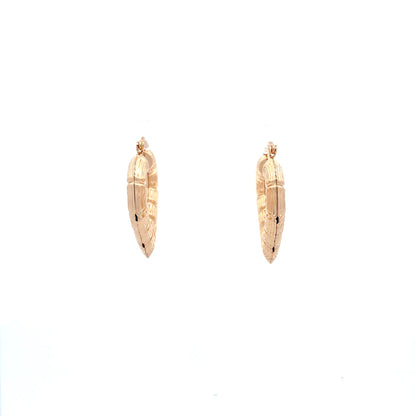 Bamboo Heart Gold Earrings - 01