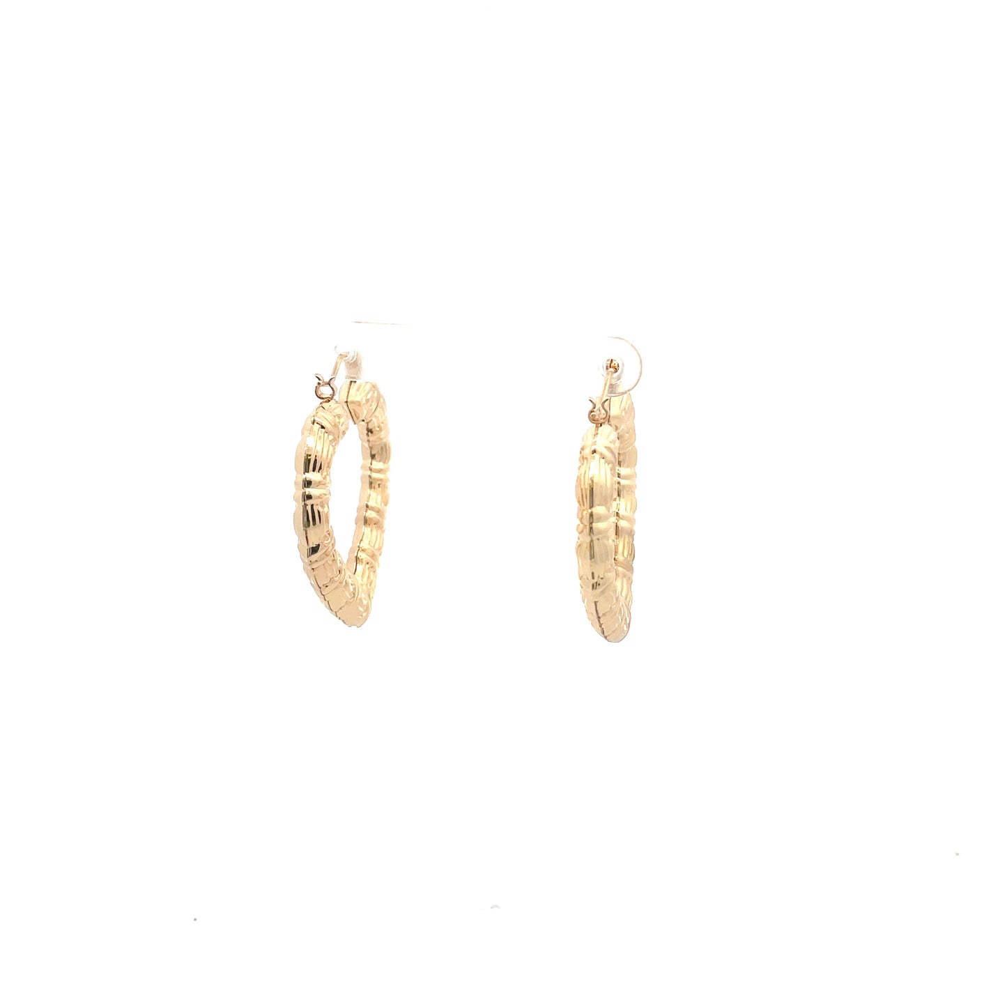 Bamboo Heart Gold Earrings - 02