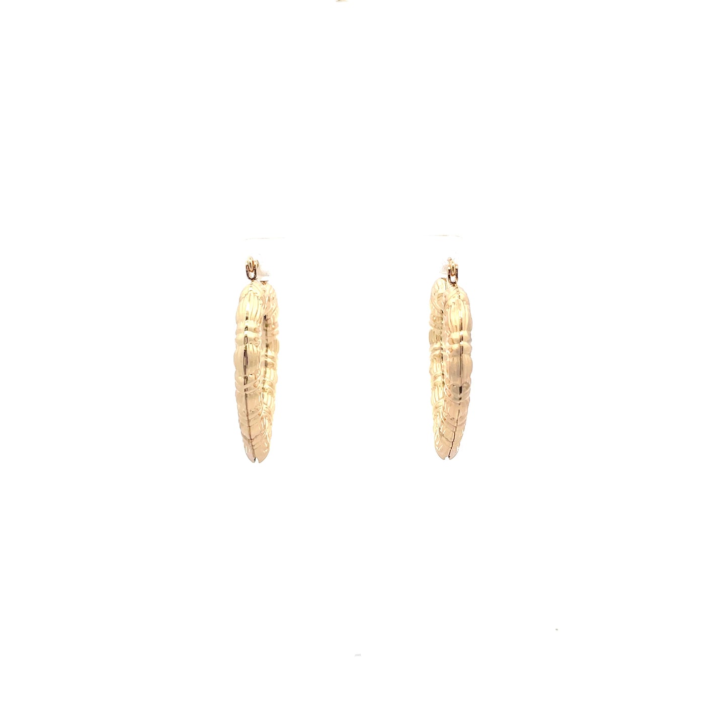 Bamboo Heart Gold Earrings - 02