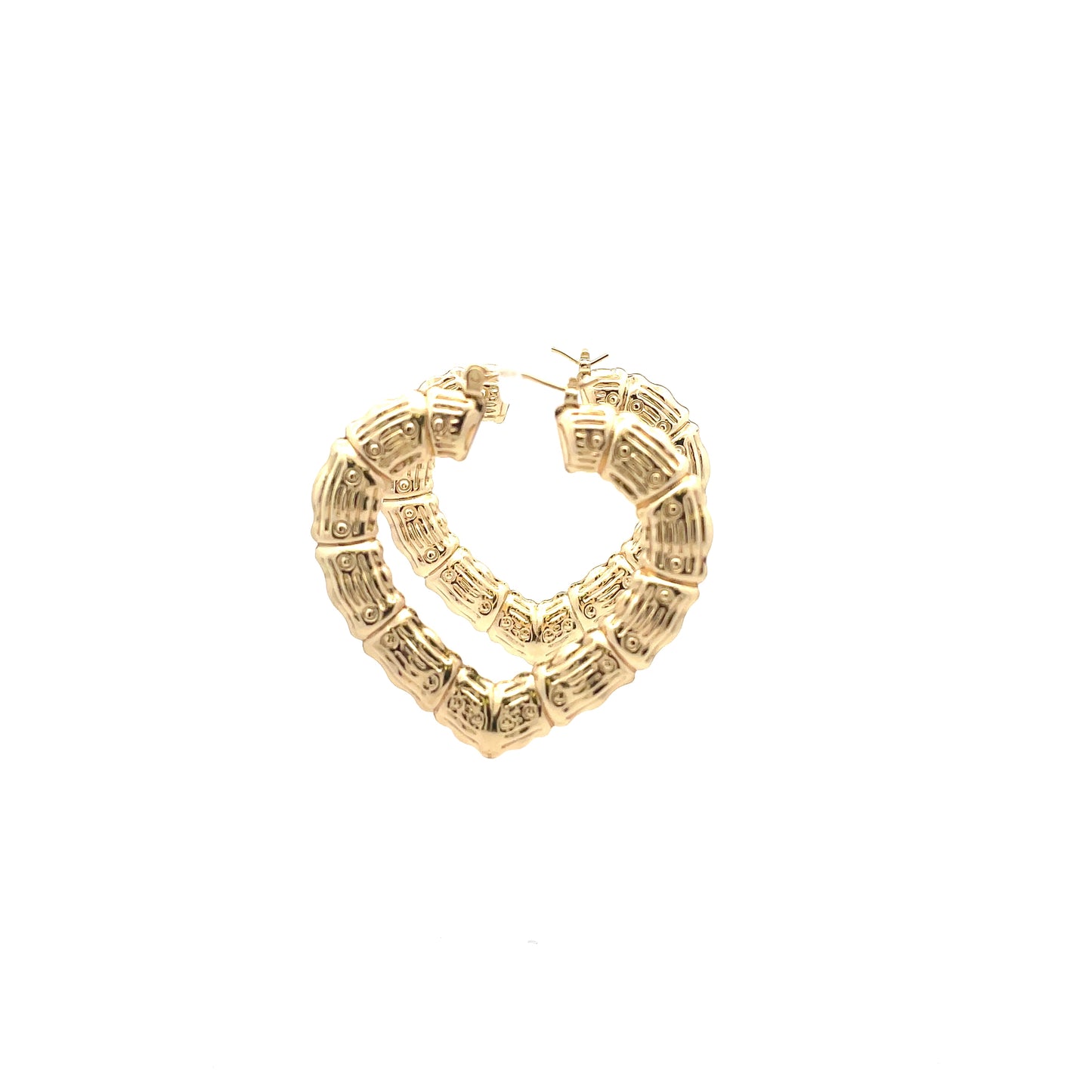 Bamboo Heart Gold Earrings - 03