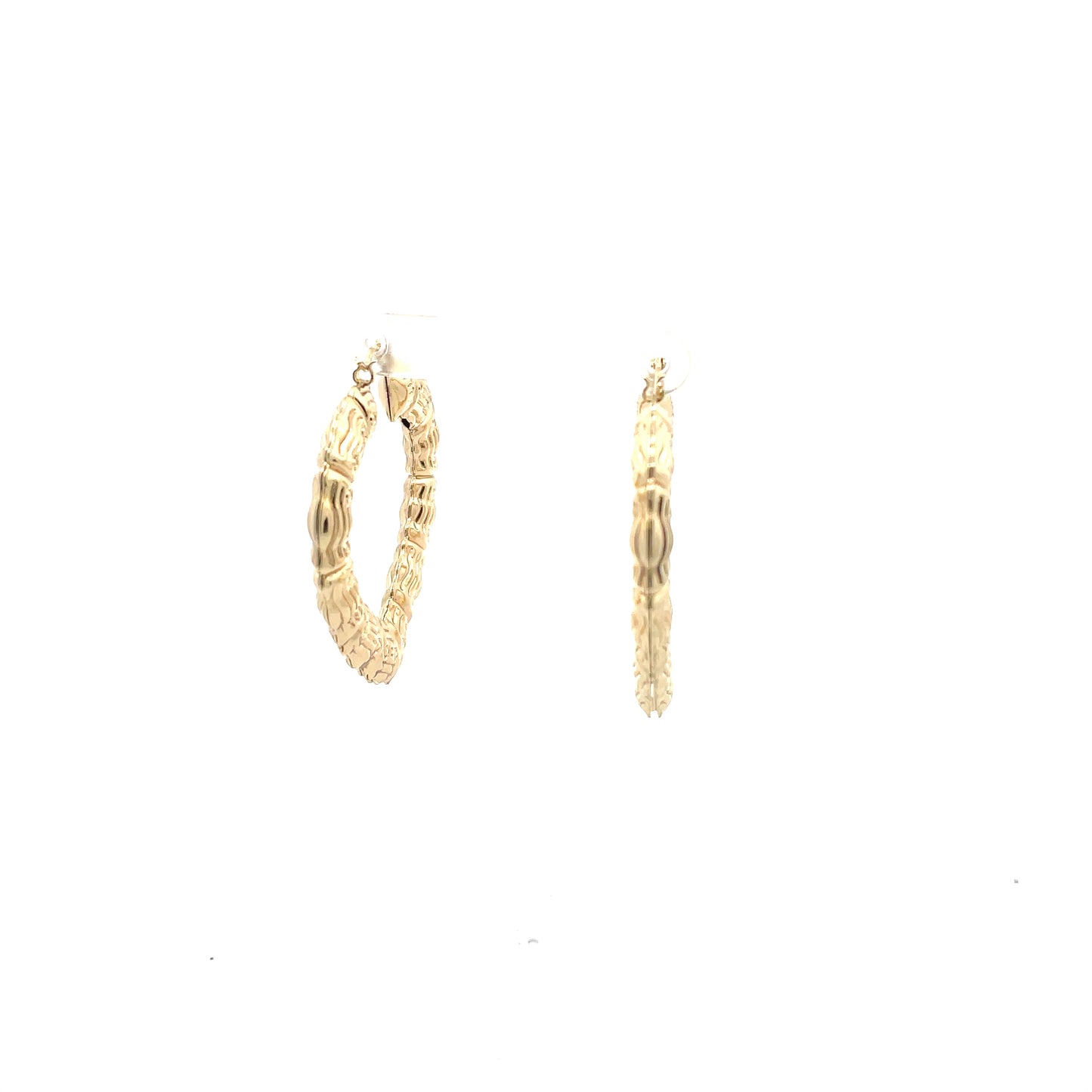 Bamboo Heart Gold Earrings - 03