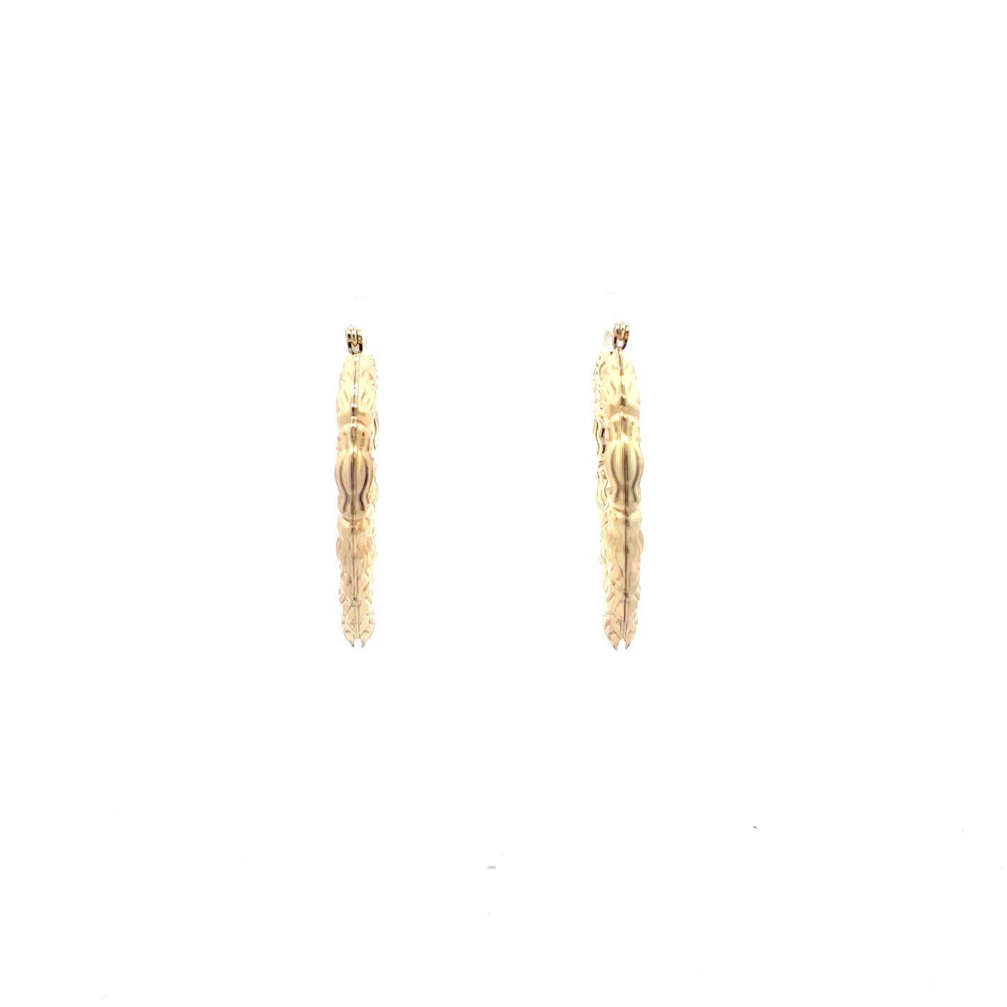 Bamboo Heart Gold Earrings - 03