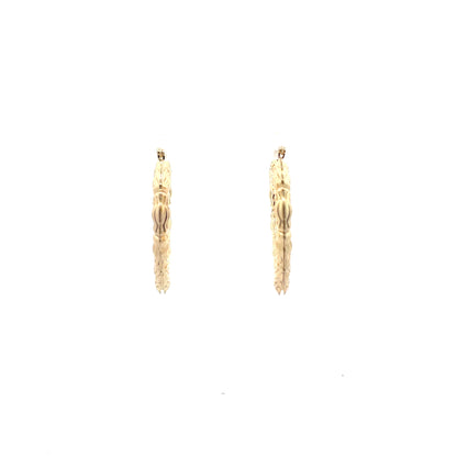 Bamboo Heart Gold Earrings - 03