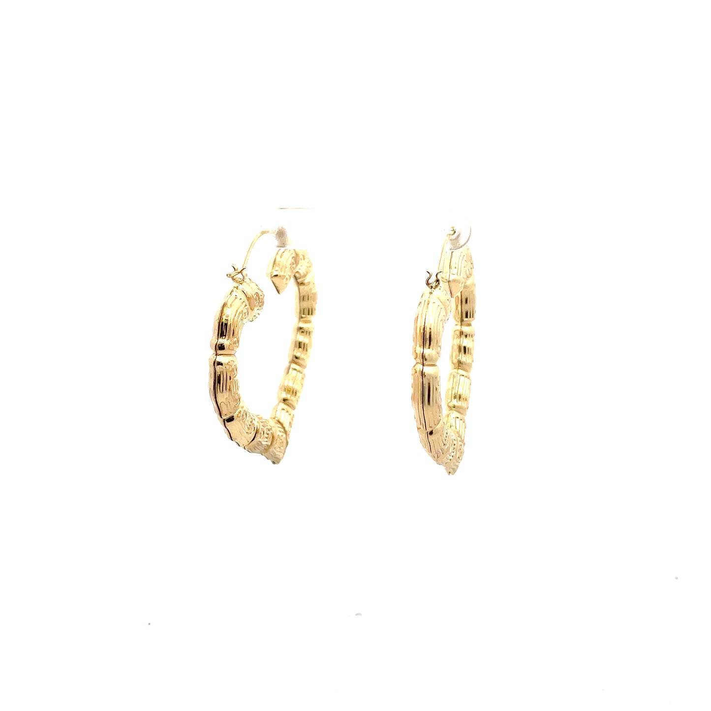 Bamboo Heart Gold Earrings - 04