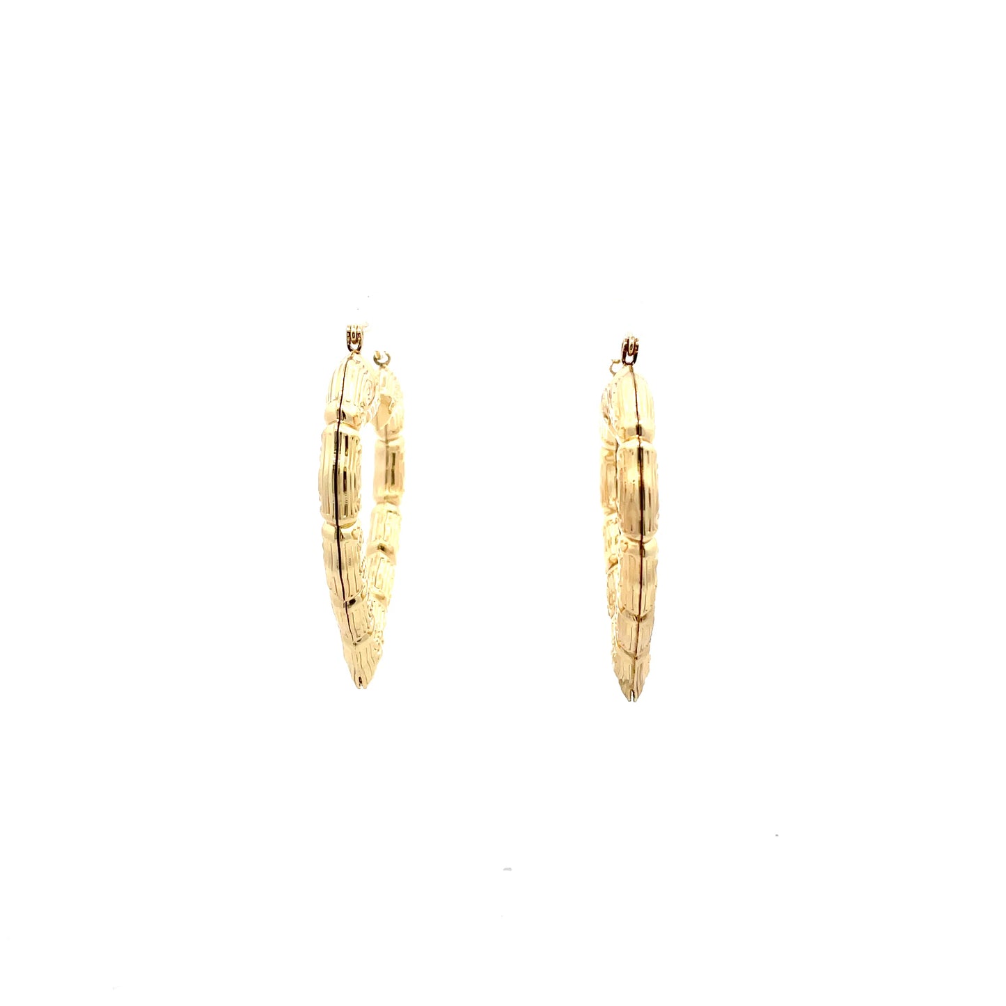 Bamboo Heart Gold Earrings - 04