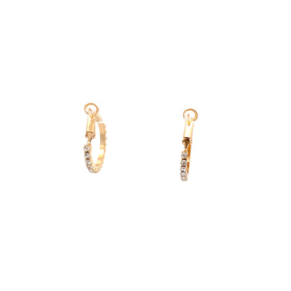 Bling Bling Rhinestone Hoop Earrings 20mm #1-2