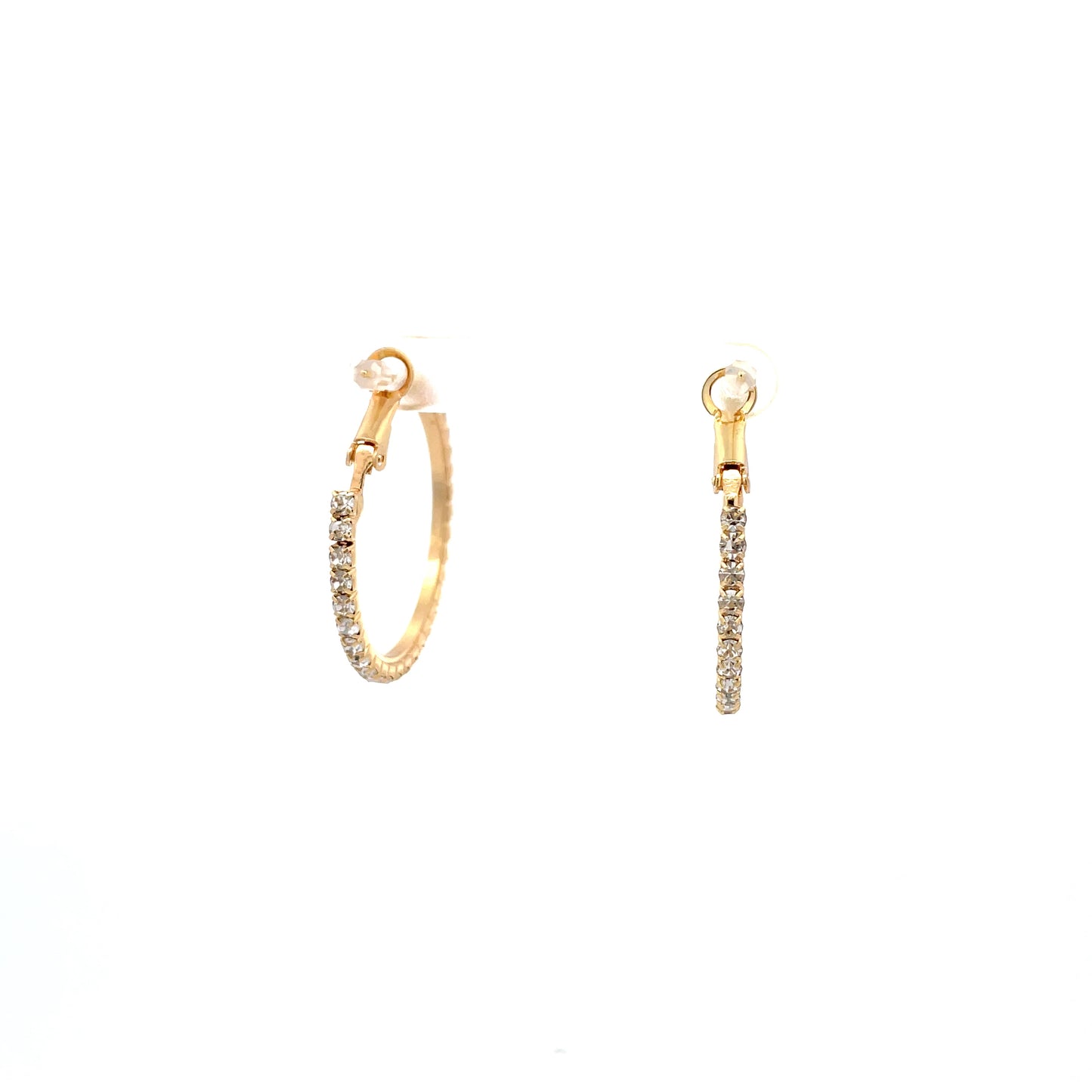 Bling Bling Rhinestone Hoop Earrings 30mm #1-3